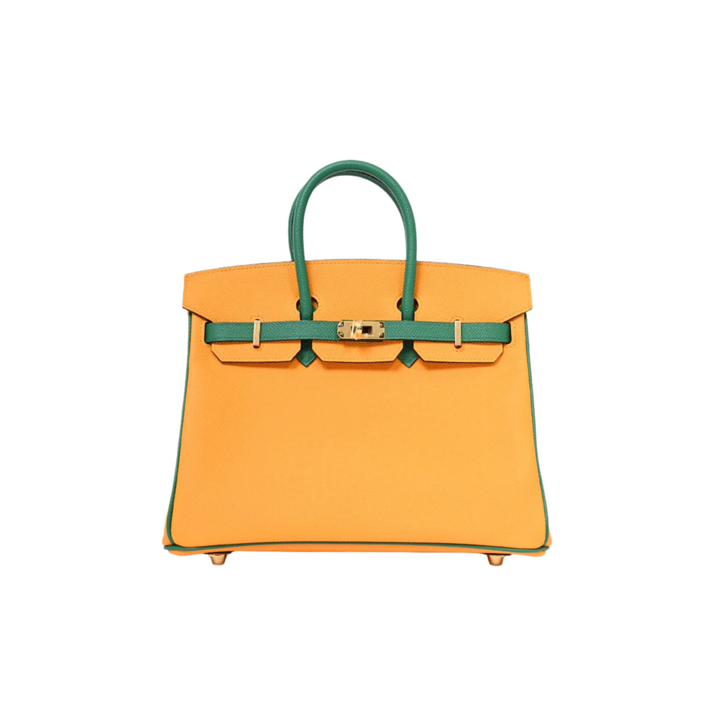 HERMÈS MASTER BIRKIN 30 TOGO LEATHER SUN YELLOW AND PEACOCK GREEN WITH GOLD BUCKLE BAG H028365CC30 (30*23*15cm)